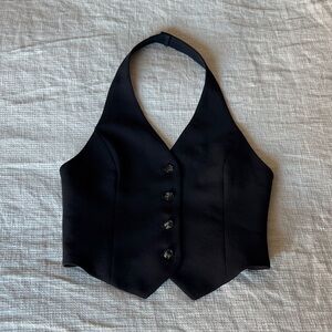 Wilfred Black Buttoned Halter Top